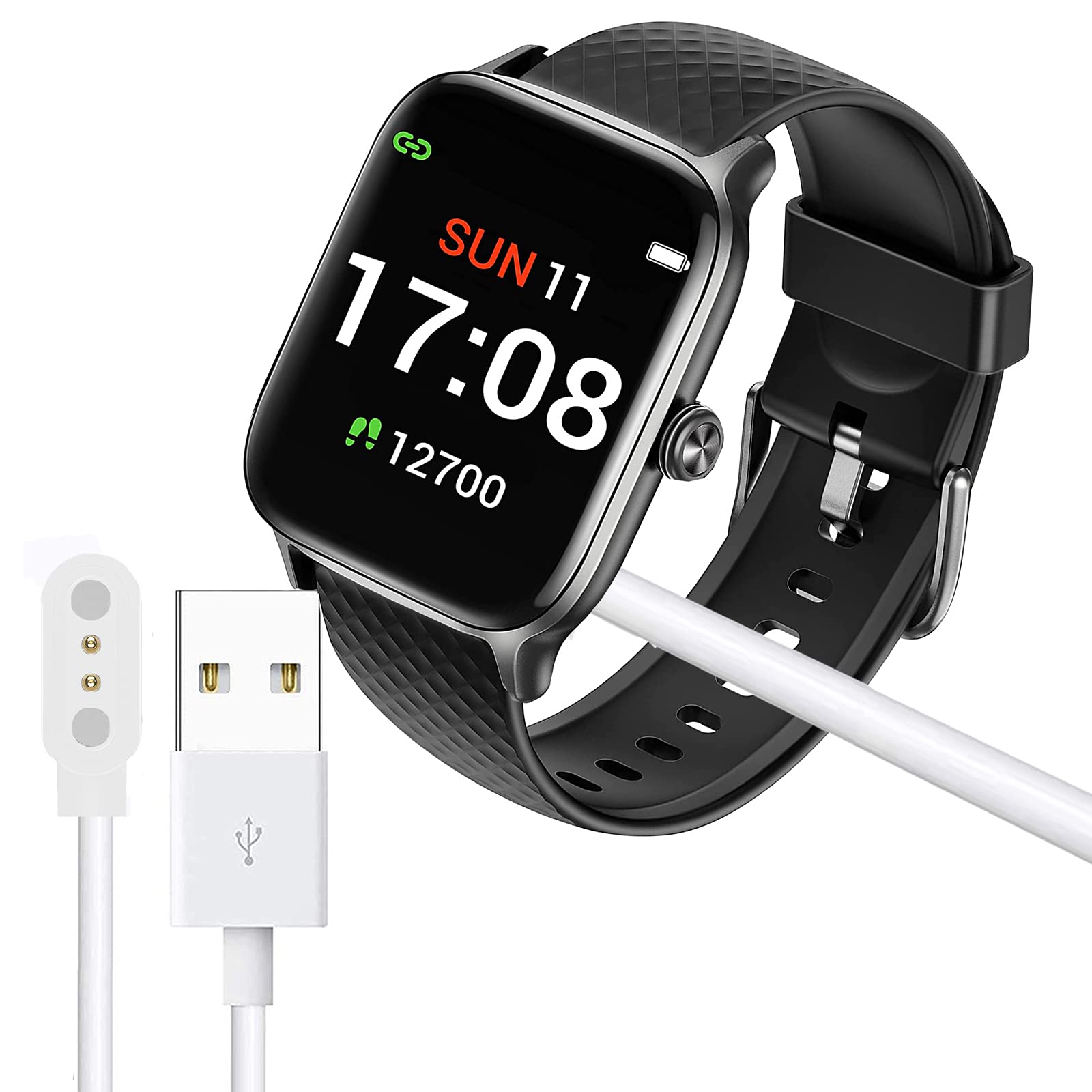 Giaogor Compatible with Letsfit EW1 Charger, Magnetic USB Charging Cable Replacement Charger Cable Compatible with Letsfit EW1 /Fitniv IW1 / IW2 / AOKESI 1.69'' Smartwatch (White)
