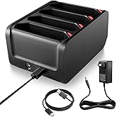 4 Slot Charging Cradle kit for Zebra TC77 TC70 TC75 Battery SAC-TC7X-4BTYC1 Barcode Scanners BT-000318 TC72 TC70X TC75X Battery Charger Station with Type-C Cable and Power Adapter (1)