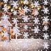 BBTO 3D Snowflake Hanging Garland Snowflake Ornaments for Home Winter Christmas Holiday Decoration White (49.20 Feet)