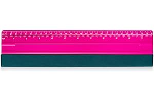 FOSHIO Professional Squeegee for Vinyl, Decals, Sticker Paper, Wallpaper, Window Film, Craft, Suede Felt Squeegee Smoothing Tool with Ruler, Pink (12 inches)