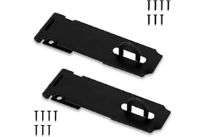 XIUYING FENG 5-Inch Hasp Latch, 2 Pack Stainless Steel Padlock Latch, Door Hasp Lock for Gates, Cabinet, Drawer, Outdoor Doors (14 Screws Included)