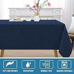H.VERSAILTEX Linen Textured Tablecloth Rectangle 60