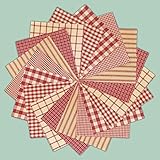 40 Rustic Red Charm Pack, 6 inch Precut Cotton Homespun Fabric Squares by Jubilee Creative Studio