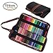 LifeVC Colored Pencils Holder, 72 Pencils Case,Canvas Roll up Wrap Bag Pouch For Gen Pens,Colored Pencils Set(Colored Pencils Not Included)