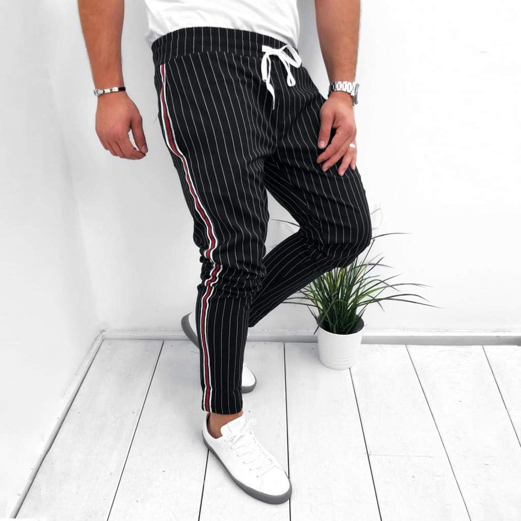 mens striped drawstring pants