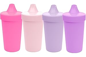 Re-Play Spill-Proof Sippy Cups - Reusable 10 Oz Set of 4, Dishwasher & Microwave Safe, Made in USA, Princess