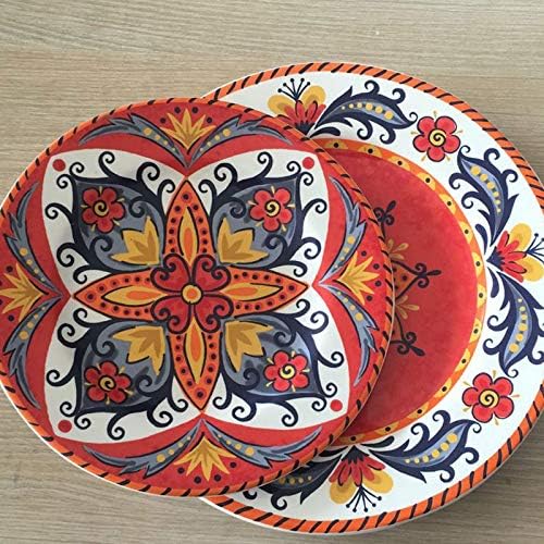 Plates, Ceramic Tableware, Steak Plates,瑕疵Hand-Painted Decals to Deal with Ethnic Exotic Plates, Bohemian Style, Small Plate, Plate, Household Dish, Q, R, One Each