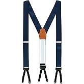 Trafalgar Sutton Solid Color Silk Formal Suspenders | Y-Back, Adjustable Braces