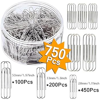Amazon.com : 750 Pieces Paper Clips Assorted Sizes Small, Medium and