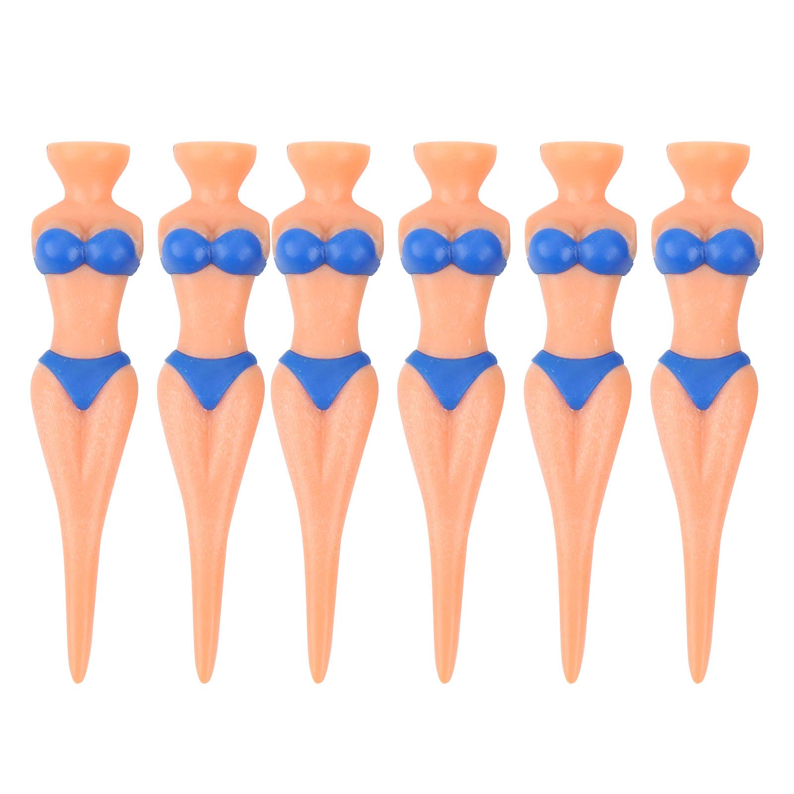 RiToEasysports 6Pcs Bikini Tees 3.1Inch Reusable Plastic Pin-up Tees for Training Practice(Blue) Leisure Sport