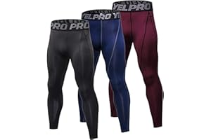 YUSHOW 3 Pack Mens Thermal Leggings Long Johns Winter Warm Underwear Wicking Base Layer Bottoms