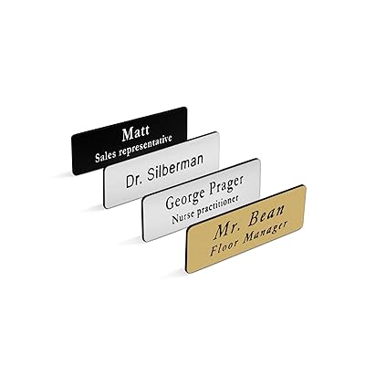 Buy Custom Personalized Engraved Name Badge For Business With Magnet Or Pin Sizes 1x3 Or 1 5x3 1x3 Online In Turkey B07rwnf264