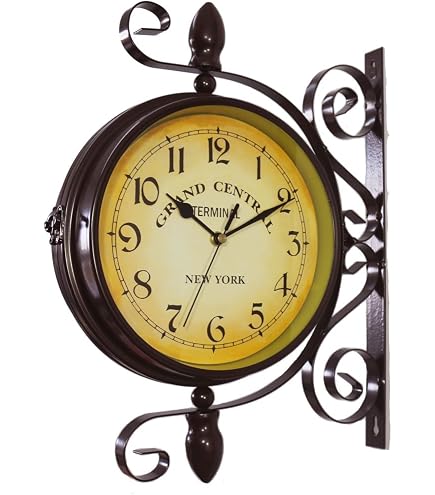 Horloge Murale Extérieure Horloge Murale Double Face BLUMFELDT Early Bird - Thermomètre Style Rétro Horloge Jardin Blumfeldt Double Face Thermomètre Rétro