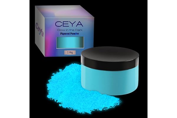 Ceya Fluorescent Blue Glow Powder, 5.3oz/150g Glow in The Dark Pigment Powder, Luminous Powder Resin Color Pigment, Fluoresce