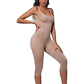 BampooPanPa Tummy Control Full Body Shapewear for Women, One Piece Capri Shapewear Bodysuits for Women Faja Body Shaper