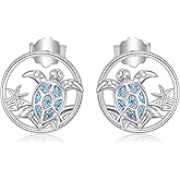 Mermaid/Axolotl/Shark/Octopus Earrings Ocean Stud Earrings for Women 925 Sterling Silver Ocean Animal Beach Theme Jewelry Birthday Gifts for Girlfriend Ocean Animal Lovers