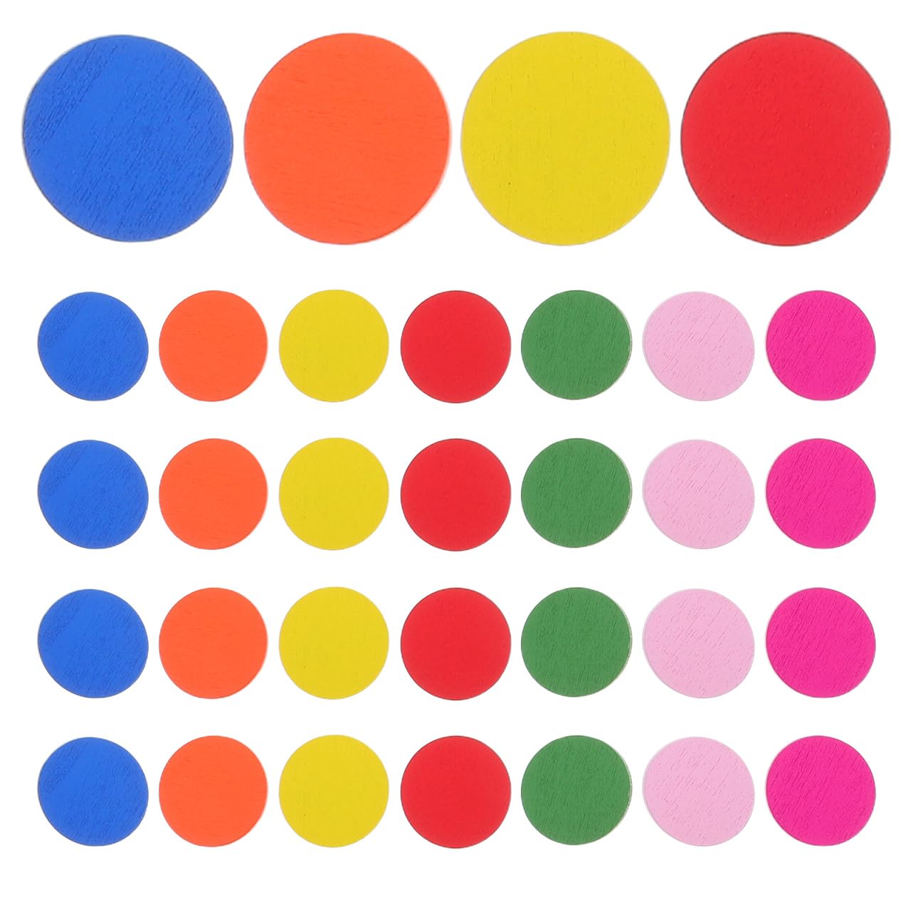 Tomaibaby Colorful Wooden Round Discs 100Pcs Educational Math Counters for Children Counting Sorting Learning Tool for Kids