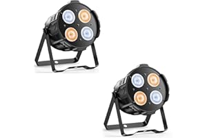 SEBRUANC COB Par Stage Lights 200W LED Spotlight Warm & Cool White Uplights for Events, Professional DMX Party Lights for Wedding DJ Church Theater Photo Studio Concert Live Show 2Packs