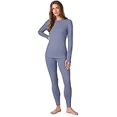 Cuddl Duds Womens Heavyweight Cold Weather Fleece Lined Thermal Set – Long Sleeve Top & Leggings - Winter Lounge Sets