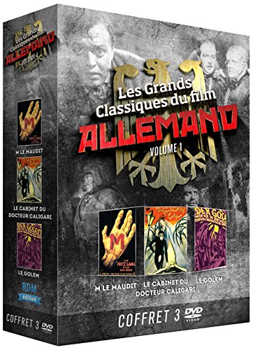 DVD Les Grands Classiques du film Allemand vol 1 : M le Maudit - Le Cabinet du Docteur Caligari - Le Golem (Coffret prestige 3 DVD)