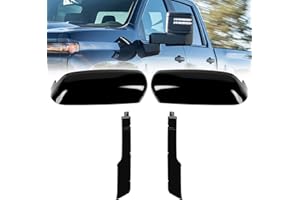 SPORTULI Glossy Black Towing Top+Side Clip-On Mirror Covers Replace for 2020 2021 2022 2023 2024 2025 Chevy Silverado GMC Sierra 2500HD 3500HD (Black)