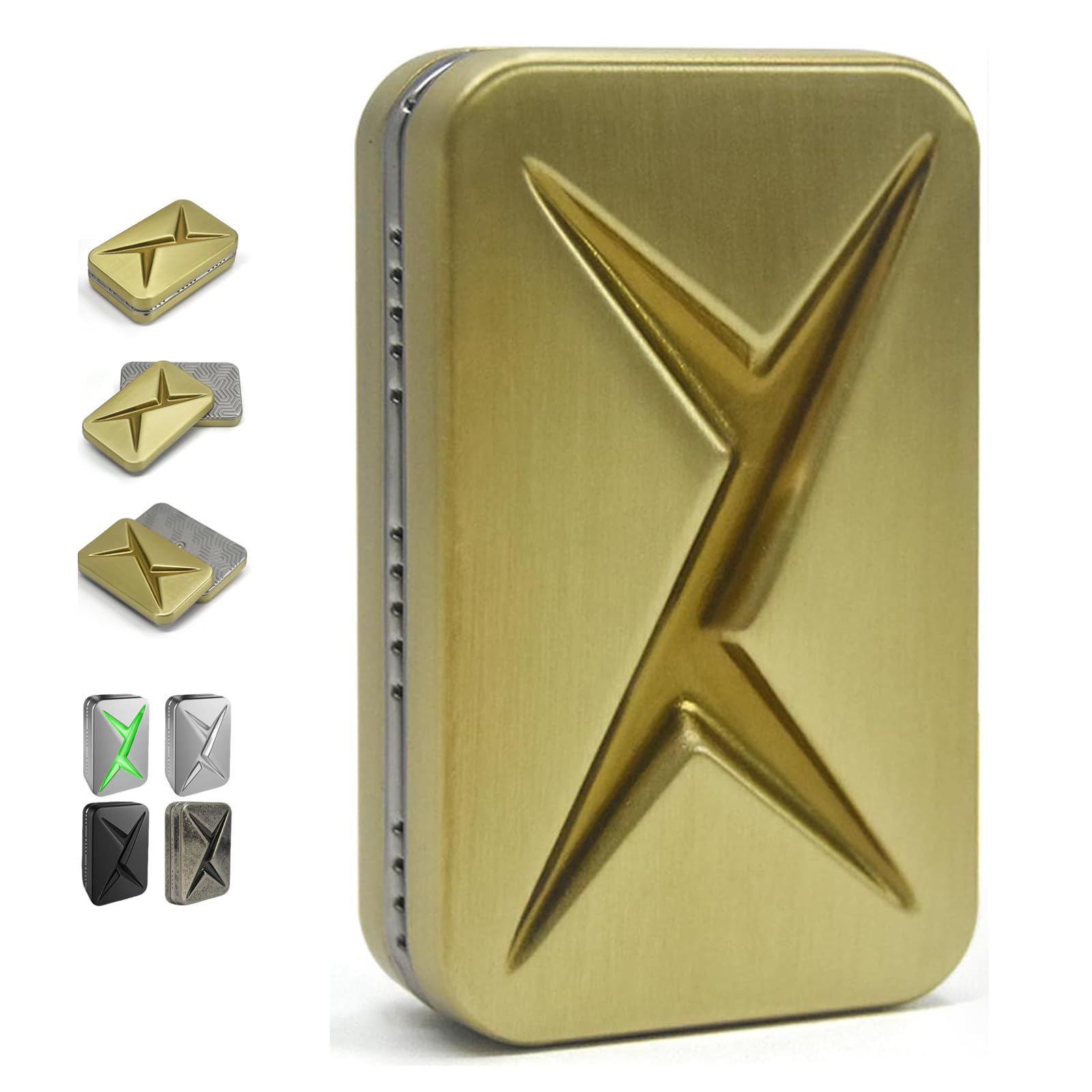 Magnetic Fidget Slider, Lightning Infinite EDC Fidget Toy for Adults, Smooth Trackless Push Slider Home Office Executive Desk Toy, Stress Relief Gadget for Focus, Anxiety & ADHD (Golden) — image 1