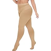 Citystl Women's Opaque Plus Size Tights, 80 Den Black Control Top Tights, Solid Color Soft Microfiber(XL-6XL)