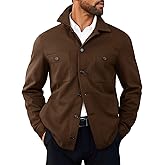 Runcati Mens Lightweight Shirt Jacket Button Down Long Sleeve Shacket Casual Fall Warm Work Stylish Jackets with Pocket