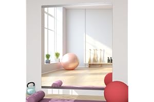 Elemango Home Gym Mirror, 57"x24"x2PCS, Tempered Glass Frameless, Large Yoga Mirror, Wall-Mounted Dance, Suitable for Gym, Yo