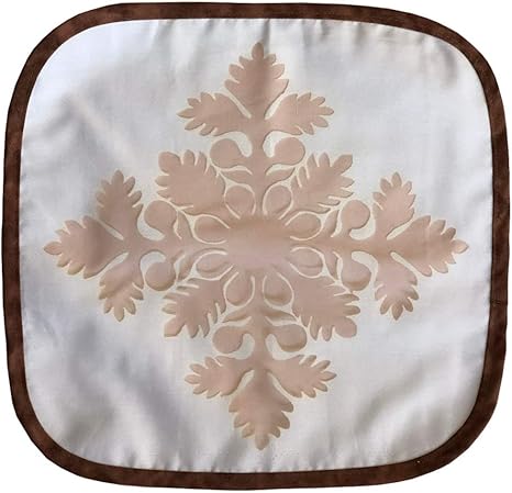 Amazon テーブルセンター 花瓶敷き ランチョンマット 27 5 28 5ｃｍ おしゃれ ハワイアンキルト柄 ブラウン ランチョンマット オンライン通販