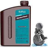 SUNLU 3D Printer Resin 2kg, Fast Curing Standard 3D Resin for Most Resin 3D Printers, 395 to 405nm UV Curing 3D Printing Liquid Photopolymer Resin, Low Shrinkage and High Precision, 2000g, Dark Grey