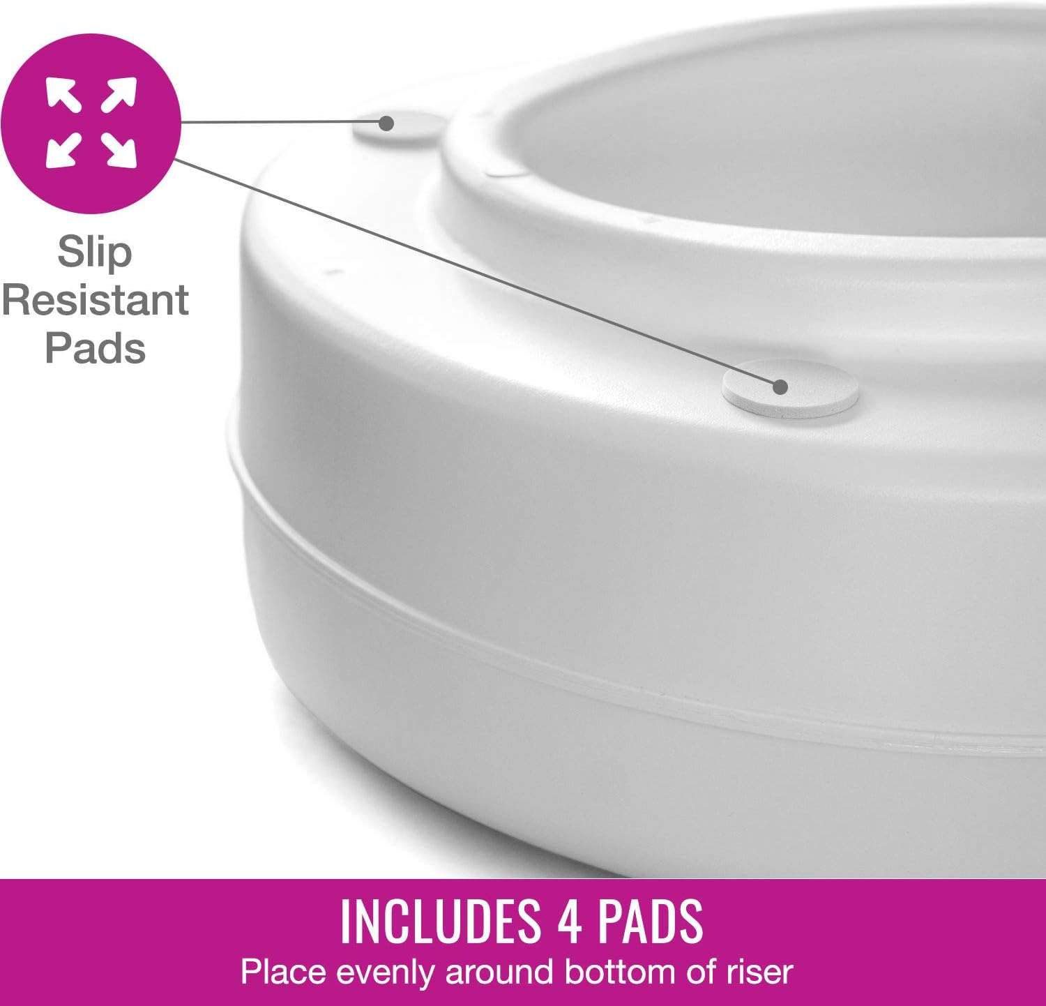 HealthSmart Portable Elevated Raised Toilet Seat Riser that fits Most Standard Seats, White: Health & Personal Care