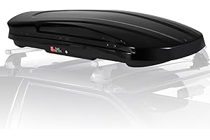 GARVEETECH 69 Inch Rooftop Cargo Box Carrier, 17 Cubic Ft. Hard Shell Roof Rack Cargo Carrier with Security Keys, 165 Lbs Capacity Waterproof Rooftop Storage Box, Dual Side Opening