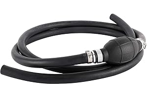 DasMarine Fuel Line Assembly 3/8" Inner Dia 5/8" Outer Dia Universal Fuel Line with Primer Bulb Steel Hose Clamps for Outboar