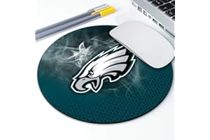ZYJTEK Sports Round Mouse Pad,Gray Black Design Non-Slip Rubber Base Mousepad for Computers Laptop Desk,Gaming Mouse Mat for Football Fans