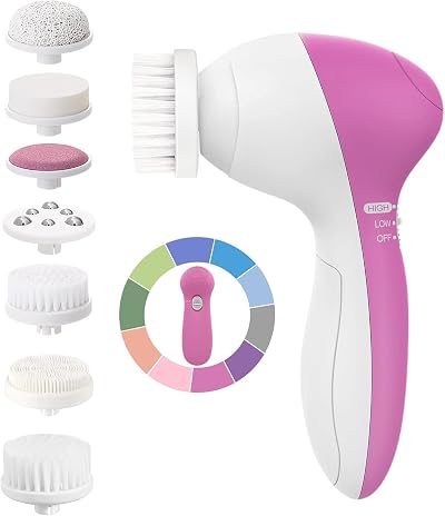COSLUS Facial Spin Brush 7 in 1 Exfoliator Waterproof Cleansing Device