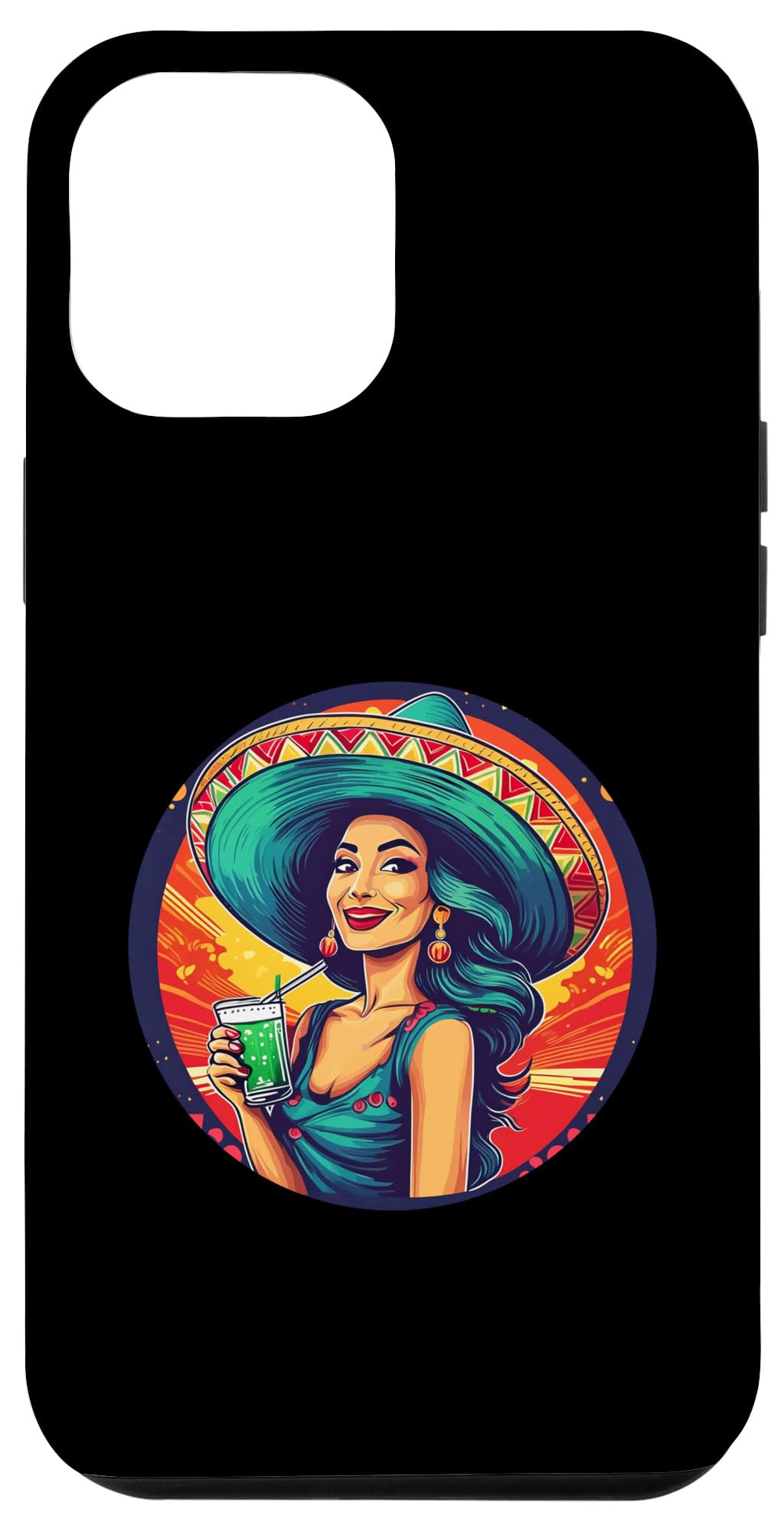 iPhone 15 Plus 5 de Mayo Party Drinko de Mayo Mexican Lady drinking Case