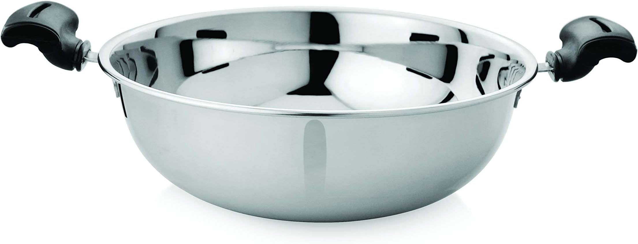Vinayak Stainless Steel Kadai with Bakelite Handle | Wok 2900ml Dia - 24 cm