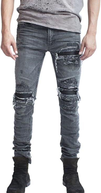 patched ripped jeans mens