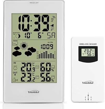 Youshiko YC9331 UK Wireless Weather Station with Radio Clock & Sensors