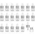 ZbFwmx 20Pack Set 1ML Glass Bottles with Eye Dropper Dispenser for Sample Vial Small Essential Oil Bottle with Glass Eye Dropper, Colognes & Perfumes (Sliver-Clear)
