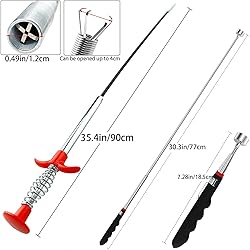 Magnetic Pickup Tool and Grabber Set, 35-inch