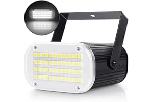 Luditek Mini Halloween White LED Strobe Light, Sound Activated - Flash Speed Adjustable Disco Lights w/ 48 Super Bright Party Lamp for Room Dance Parties DJ Karaoke Indoor Outdoor Decorations