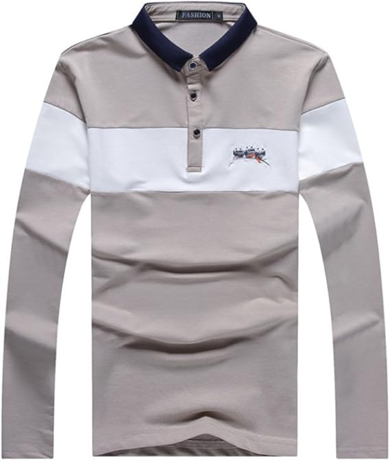 Amazon Angelo ポロシャツ メンズ 長袖シャツ 長袖ポロシャツ メンズ カジュアルシャツ 折り襟 カジュアル ポロシャツ ポロシャツ メンズ 長袖 ブランド 無地長袖 ポロシャツ カジュアル スリム 細身 お兄系 2xl ベージュ ポロシャツ 通販