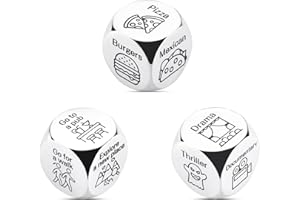 VANLOVEMAC Anniversary Date Night Gifts for Couple Food Movie Decision Dice, Funny Date Night Ideas for Boyfriend Girlfriend Christmas Birthday Valentines Day Gifts for Husband Wife Him Her