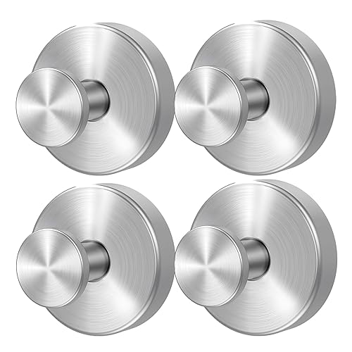atzeste Suction Cup Hooks for Shower Wall, 4pcs Towel Hooks for Bathrooms, Removable Shower Hooks for Inside Showers, Stainless Bathrooms Suction Hook for Glass Window