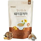 Ssanggye Jerusalem Artichoke Tea 2.2g x 20 Pyramid Tea Bags, Sweet & Savory Flavor Tasty Blending w/Tangerine Peel, Fermented Green Tea and more