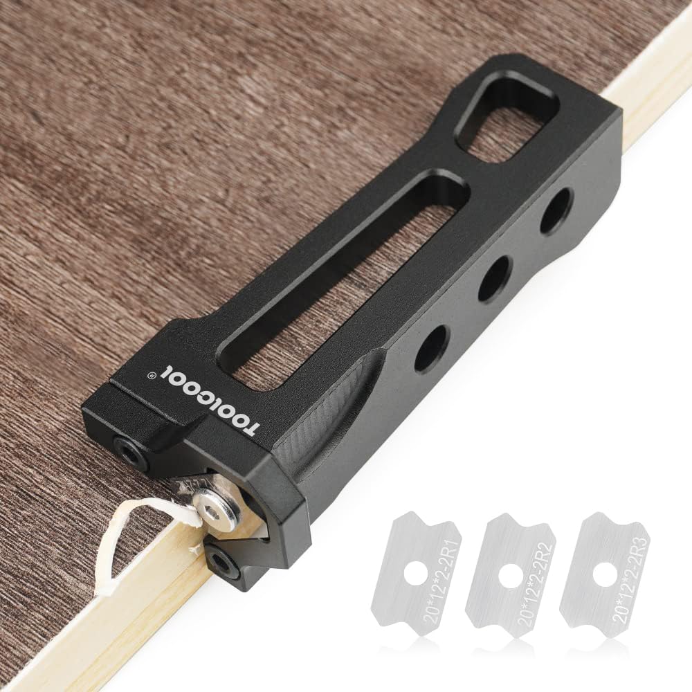 Edge Banding Trimmer Veneer Edge Trimmer Chamfer Plane Edge Plane Edge Chamfer Burr Scraper for Woodworking (R1+R2+R3)