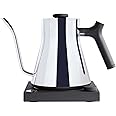 Fellow Stagg EKG Electric Gooseneck Kettle - Pour-Over Coffee and Tea Kettle - Stainless Steel Kettle Water Boiler - Quick Heating Electric Kettles for Boiling Water - Polished Steel