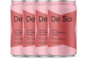 De Soi Très Rosé Non-Alcoholic Drinks 4-Pack (8 fl oz) Variety Pack - Ready to Drink Beverages, Alcohol Free Alternative, Sparkling Aperitifs with Adaptogens, Natural Botanicals & No Added Sugar